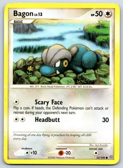 Bagon - Stormfront 53/100 Vintage Aya Kusube Diamond Pearl Pokemon Card MP - Image 1