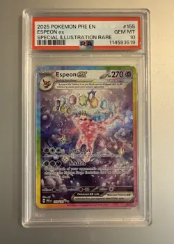 2025 POKEMON PRE EN-PRISMATIC EVOLUTIONS #155 ESPEON EX PSA 10 - Image 1