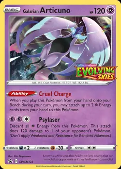 Pokemon Galarian Articuno (SWSH123/310) SWSH Black Star Promos LP HOLO - Image 1