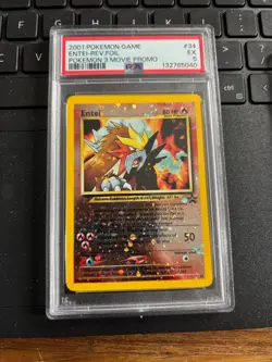 PSA 5 2001 Pokemon Game Entei-REV-Foil #34 and 1999 Pikachu 1st Edition #60 - Image 2