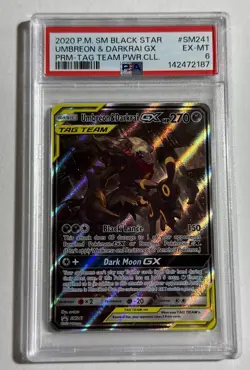 Pokemon Umbreon & Darkrai GX Tag Team Powers Coll. Full Art Promo SM241 PSA 6 - Image 1