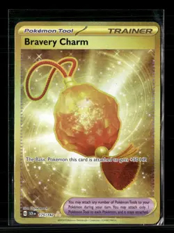 Pokemon 2024 Stellar Crown Bravery Charm SCR #175/142 - Image 1