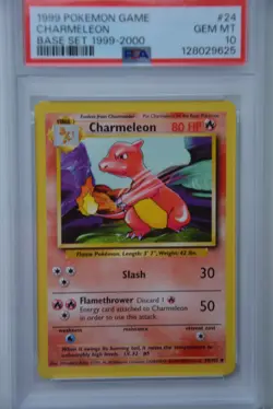 Pokemon Charmander & Charmeleon Base 4th Print 1999-2000 PSA 10 - Image 5