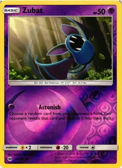 Pokemon TCG Sun and Moon Base Set Reverse Holo Zubat 54/149 VLP - Image 1