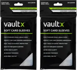 Vault X Soft Card Sleeves X2 Packs/400 High Quality Clear Soft Sleeves Total. - Image 1