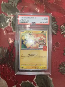 PSA 10 Pikachu 020/M-P McDonald's Happy Set Promo 2025 Pokemon Card Japanese - Image 1