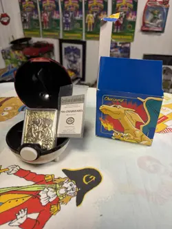 Pokemon Charizard 23K Gold Plated Trading Card Pokeball (1999 Burger King) - Image 1