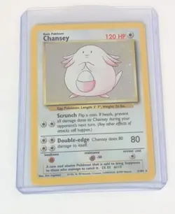 Chansey 3/130 Base Set 2 Holo Rare MP Pokemon Card WOTC Vintage - Image 1
