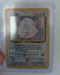 Chansey 3/130 Base Set 2 Holo Rare MP Pokemon Card WOTC Vintage - Image 3