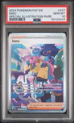 PSA 10 GEM MINT Pokemon Card 2024 Iono 237/091 English Nanjamo SAR PAF EN - Image 1
