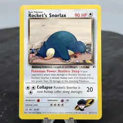 Rocket's Snorlax 33/132 Gym Heroes Pokemon Card TCG WOTC Non Holo Rare NM ⭐ - Image 1