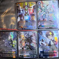 Bandai Digimon Card Lot (5) SR SR Variation Fresh Pulls - Image 1