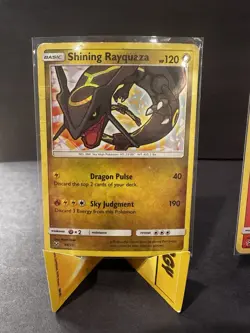 Pokemon Shining Rayquaza 56/73 & Shining Ho-Oh SM70 Lot – DMG Creased Cards - Image 2