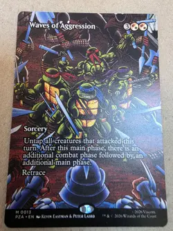 Waves of Aggression - Regular (Borderless) Teenage Mutant Ninja Turtles - Mtg - Image 1