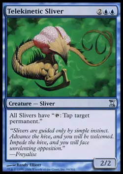 MTG Telekinetic Sliver, Time Spiral, Heavily Played, English - Image 1