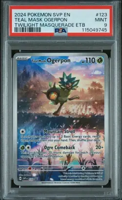 Teal Mask Ogerpon 123 Sv: Scarlet & Violet Promo Cards Holo PSA 9 - Image 1
