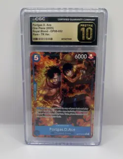 Portgas D Ace OP08-052 Treasure Rare Royal Blood One Piece TCG CGC Pristine 10 - Image 1