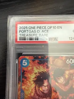 One Piece TCG Portgas.D.Ace OP08-052 Royal Blood Foil Treasure Rare Card PSA 10 - Image 2