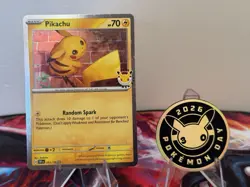 Pikachu 051 /162 Stamped 2026 Pokemon Day 30 Promo - Cosmo Holo - TCG - Image 5