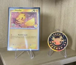 Pikachu 051/162 Stamped 2026 Pokemon Day 30 Promo Cosmos Holo & Coin - Image 1