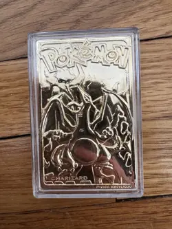 23K Gold Plated CHARIZARD Trading Card 1999 Burger King Pokemon Ball - Image 2
