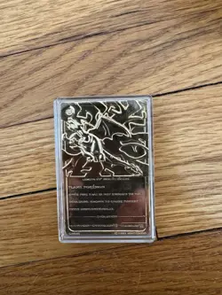 23K Gold Plated CHARIZARD Trading Card 1999 Burger King Pokemon Ball - Image 3