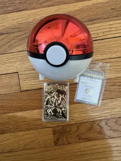 23K Gold Plated CHARIZARD Trading Card 1999 Burger King Pokemon Ball - Image 5