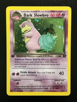 DARK SLOWBRO Pokemon Card - WOTC - 1st Edition - Team Rocket - 12/82 HOLO NM (A) - Image 1
