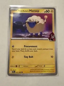 Team Rocket's Mareep 072/182 Sv10: Destined Rivals Regular Pokemon TCG Card - Image 1