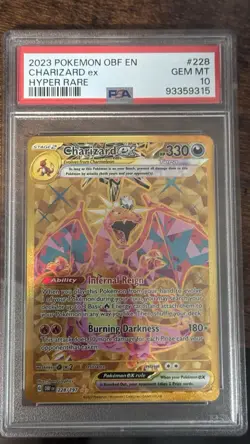 Pokemon TCG Charizard EX Obsidian Flames Holo Hyper Rare Card 228/197 - Image 1