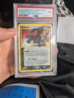 2021 Pokemon Celebrations Classic Collection #17 Umbreon Gold Star PSA 9 - Image 1