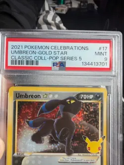 2021 Pokemon Celebrations Classic Collection #17 Umbreon Gold Star PSA 9 - Image 3