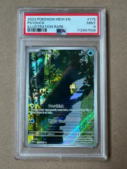 2023 SV Pokemon Mew EN 151 Psyduck 175/165 Illustration Rare Full Art PSA 9 Mint - Image 1