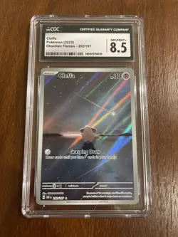 Pokemon Cleffa 202/197 SV03 Obsidian Flames Illustration Rare Holo CGC 8.5 2023 - Image 1