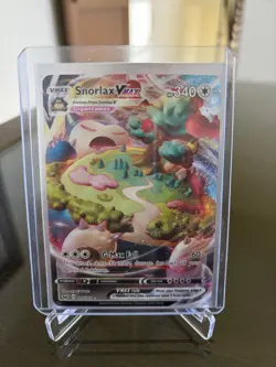 Pokemon TCG Snorlax VMAX Holo Ultra Rare Sword & Shield Base Set 142/202 - Image 1