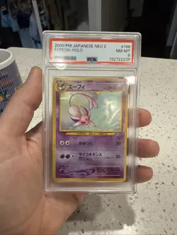 2000 Pokemon Japanese Neo 2 Espeon Holo #196 PSA 8 NM-MT - Image 1