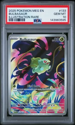 PSA 10 Bulbasaur 133/132 Pokemon Mega Evolution Illustration Rare 2025 GEM MINT - Image 1