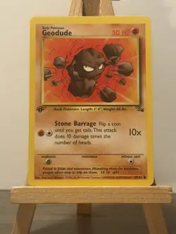 Pokemon Card - Fossil Geodude 47/62 1st Edition Wotc - Image 1