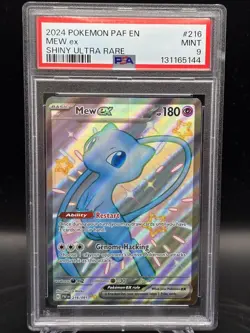 2024 POKEMON PAF EN-PALDEAN FATES SHINY ULTRA RARE #216 MEW EX PSA 9 216/091 - Image 1