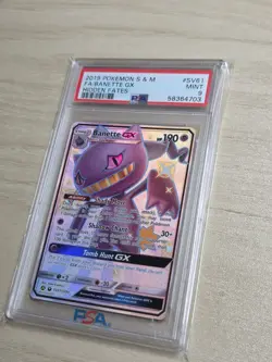 PSA 9 MINT 2019 Pokemon Hidden Fates BANETTE GX SV61 Full Art - Image 3