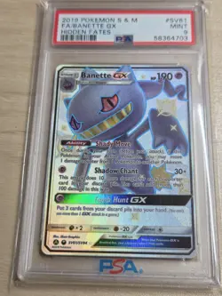 PSA 9 MINT 2019 Pokemon Hidden Fates BANETTE GX SV61 Full Art - Image 4