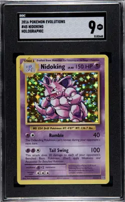 2016 Pokemon XY Evolutions # 45 Nidoking Holo SGC 9 - Image 1