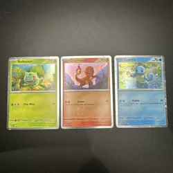 Pokemon 151 Poster Promos Bulbasaur SVP 046 Charmander SVP 047 Squirtle SVP 048 - Image 1