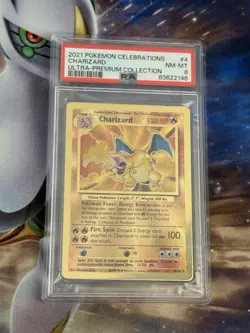 PSA 8 Gold Metal Charizard Pokemon Celebrations Ultra Premium Collection UPC #4 - Image 1