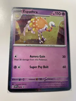 Pokemon TCG Espathra SVP010 Scarlet Violet Black Star Promo Card Cosmos Holo - Image 1