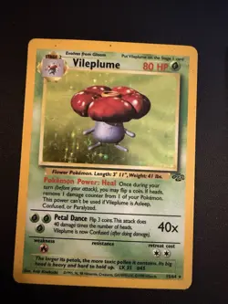 Pokemon 3x Vileplume Vintage Cards Lot – Jungle/Base Set Style NM/LP - Image 2