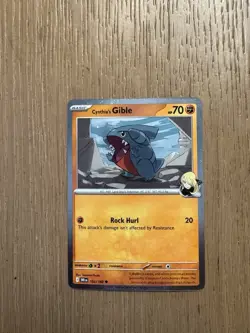 Pokemon TCG Cynthia's Gible Cosmos Holo 102/182 DRI Destined Rivals - Image 1