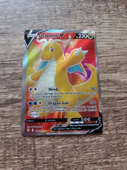 Pokemon TCG Dragonite V Evolving Skies OFF Centering As Shown191/203Ultra Rare - Image 1