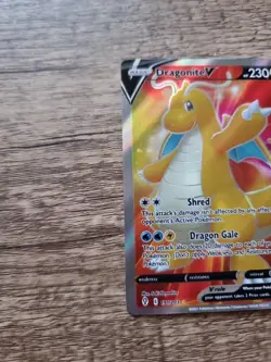 Pokemon TCG Dragonite V Evolving Skies OFF Centering As Shown191/203Ultra Rare - Image 2