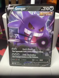 Pokemon TCG Fusion Strike Gengar v Holo Ultra Rare Card 156/264 - Image 1